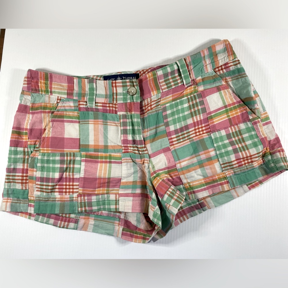 Women's Cape Madras Plaid Jenna Cannes Shorts Cape Elizabeth Maine SZ 6 Pockets